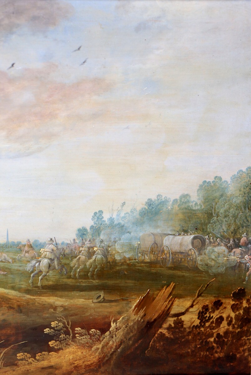 A cavalry battle between Dutch and Spanish horsemen