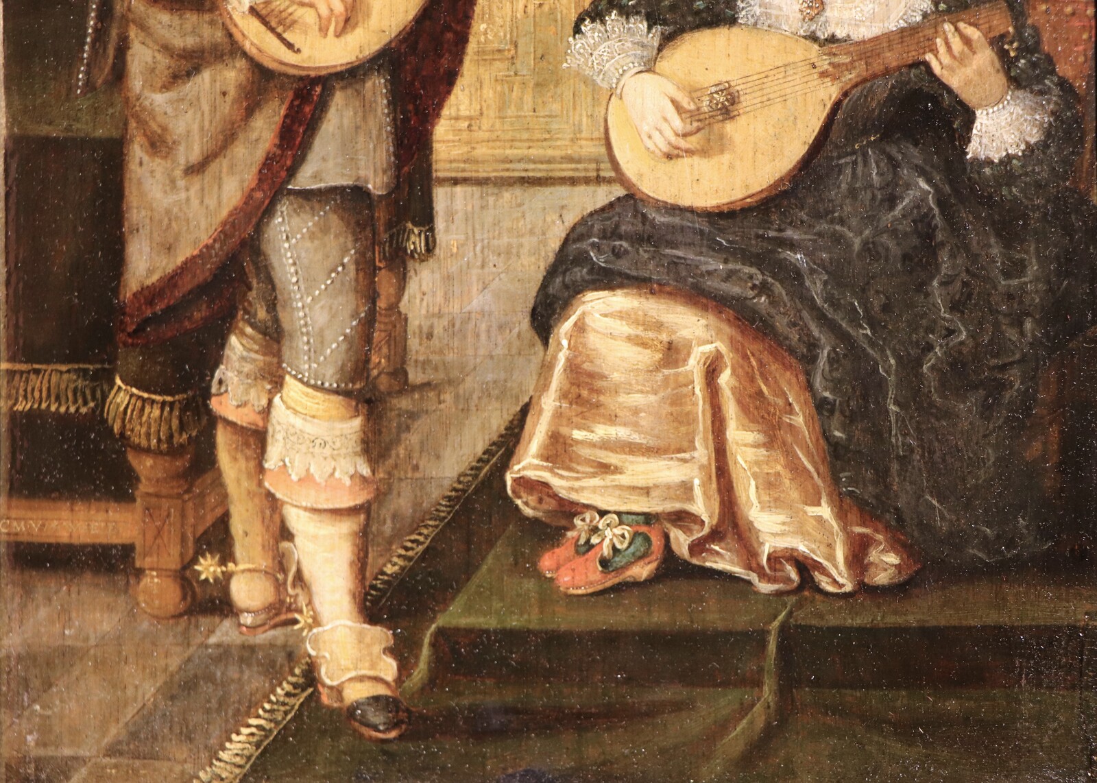 A couple playing the lute