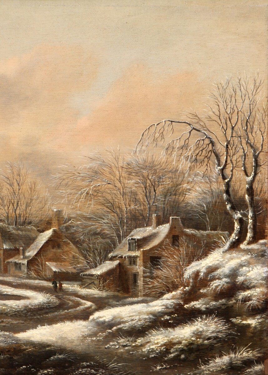 A winter landscape with a view of Haarlem in the back