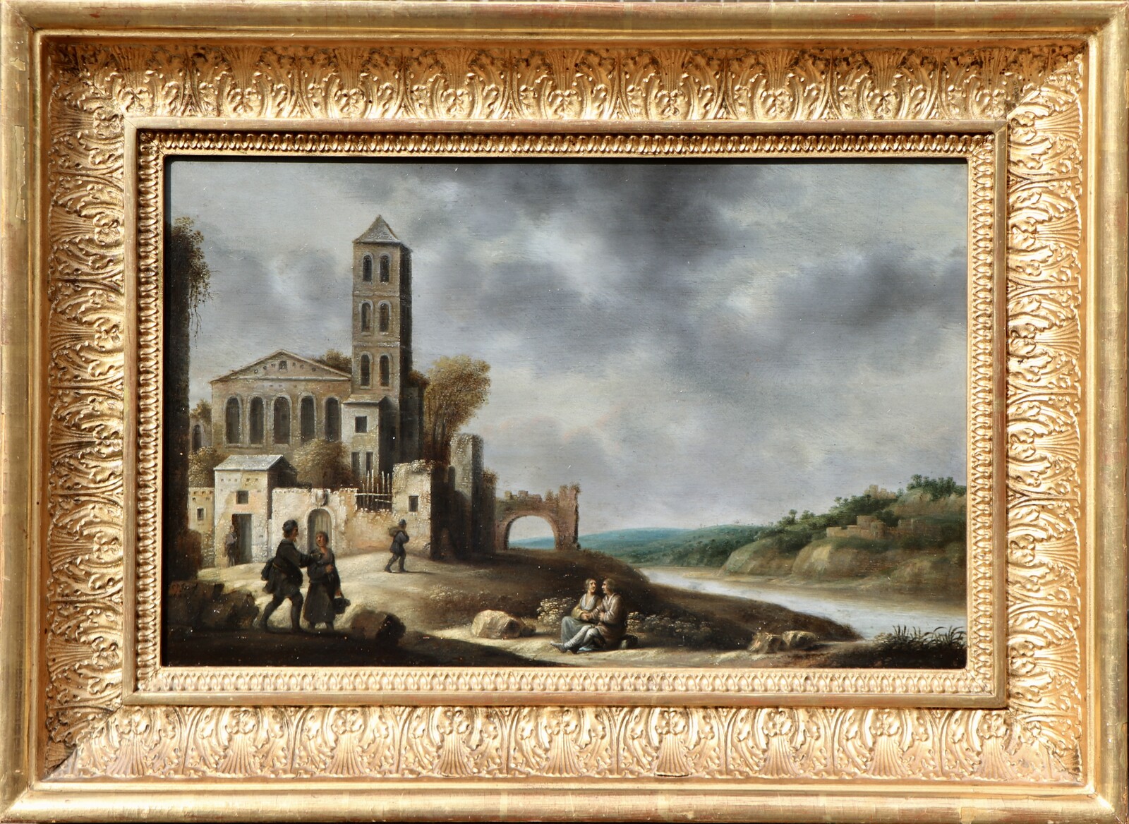 An Italianate river landscape