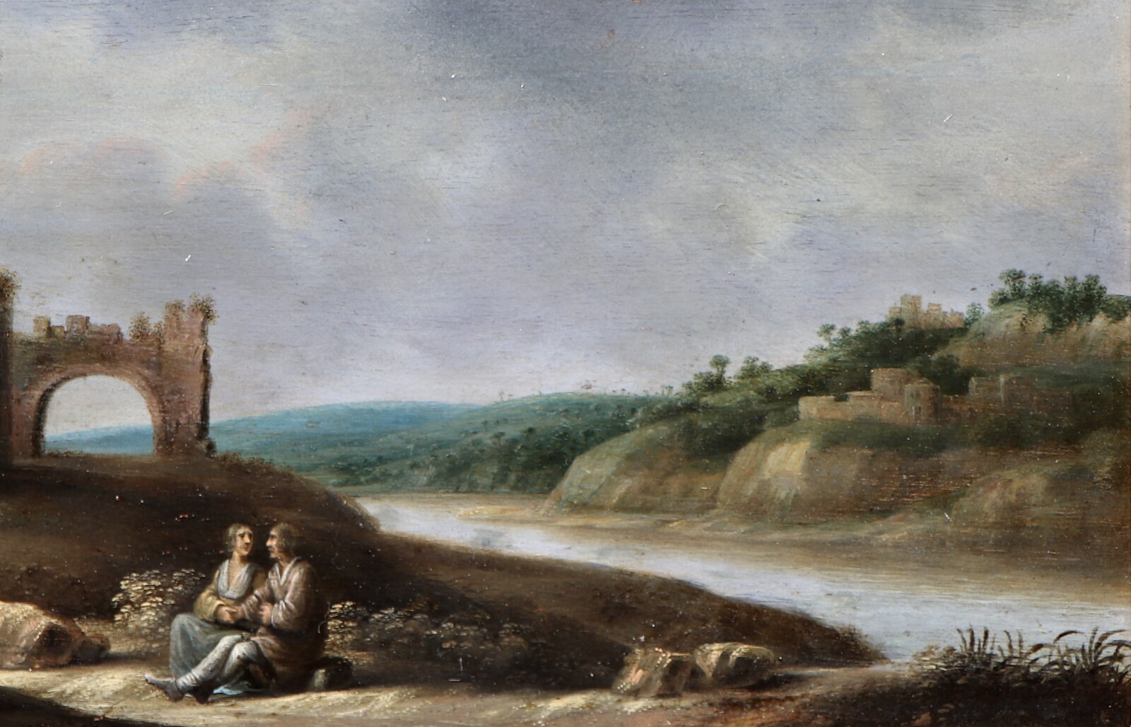 An Italianate river landscape