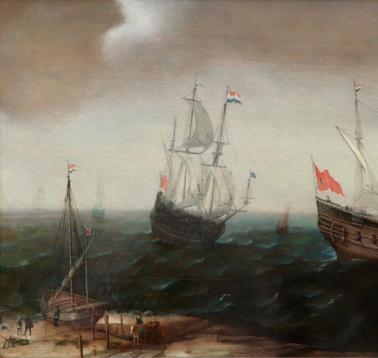 Dutch shipping near the beach