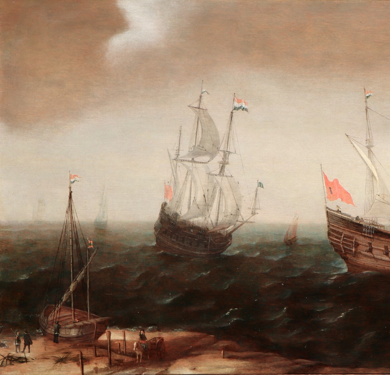 Dutch shipping near the beach