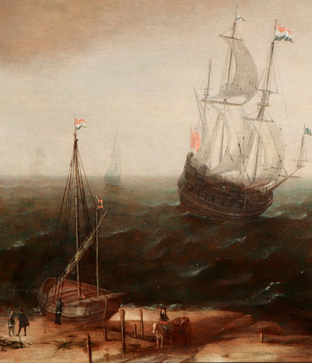 Dutch shipping near the beach