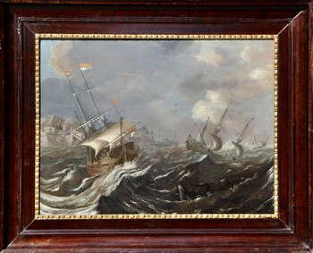 Dutch ships in a storm