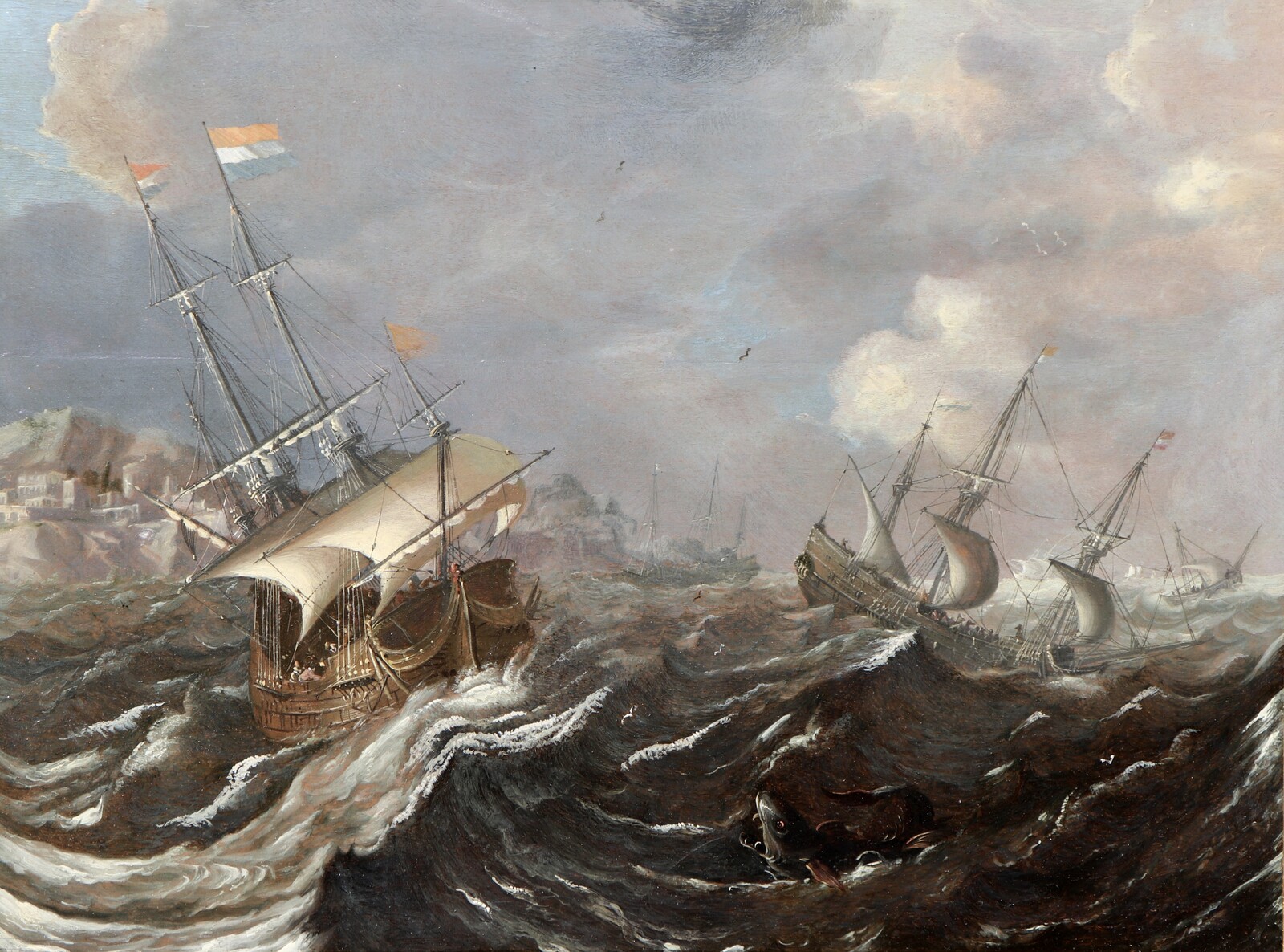 Dutch ships in a storm