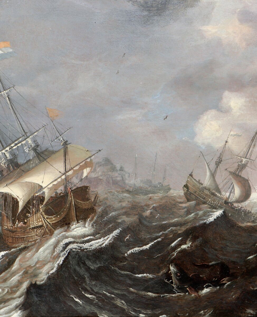 Dutch ships in a storm