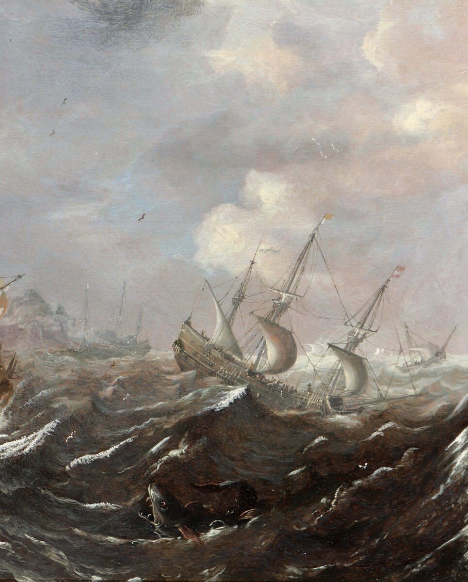 Dutch ships in a storm