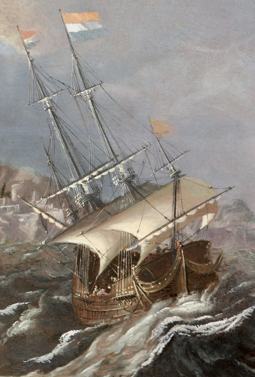 Dutch ships in a storm