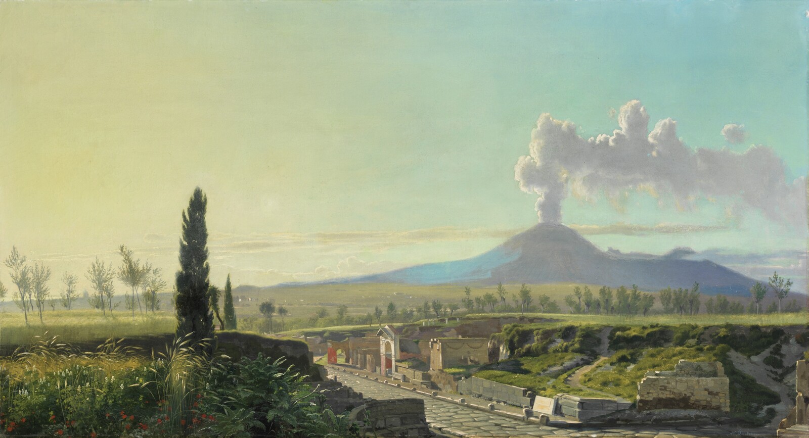 View from Pompei and the Vesuvius